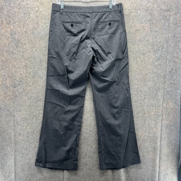 Theory Dress Pants Women 10 Charcoal Gray Wool Blend Straight Leg Modern Fit - Picture 7 of 11